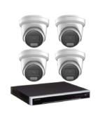 Hikvision 4 x 8MP ColorVu Hybrid 2387G2H Cameras + 8CH 4K (4TB HDD) M Series NVR Bundle: Strobe Light, Two-way Audio, Alarm Cameras & 8 Channel NVR CCTV Kit