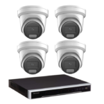 Hikvision 8MP Colorvu 3.0 Hybrid CCTV Kit: 4 x Liveguard Gen3 Cameras + 4CH M Series NVR