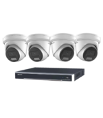 Hikvision 8MP Acusense 4 x Outdoor Turret With Strobe & Siren + 4CH NVR CCTV Kit