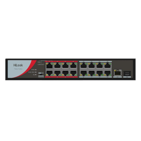 Hikvision NS-0318P-130(B) 16Port 100 Mbps Long-Range PoE Unmanaged Switch with Gigabit Uplink & 250m Extend Mode