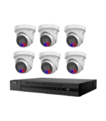 HiLook Hikvision 6MP AcuSense 8CH CCTV Kit with 6 All-in-One Colour Deterrence Cameras IPC-T269-MU/SL