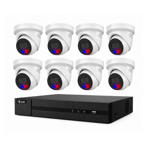 HiLook by Hikvision 8MP 4K Acusense 8 Camera, 8CH NVR Kit – ACDC All in one Camera with Colour Deterrance