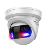 HiLook IPC-T289PH-MU/SL 8MP 180° Turret Camera with Active Blue/Red Strobe and Two-Way Audio, IR 30m 2mm