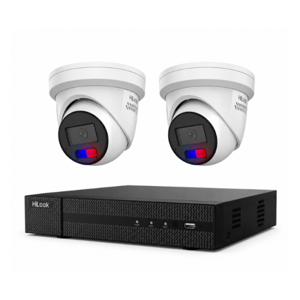 HiLook Hikvision 8MP 4K 4CH CCTV Kit with 2 Full-Color Audio Cameras IPC-T289