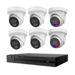 HiLook by Hikvision 6MP 8CH CCTV Kit with 2 Colour Deterrence Cameras IPC-T269-MU/SL + 4 Turret Cameras IPC-T262H-MU