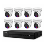 HiLook by Hikvision 6MP AcuSense 8CH CCTV Kit with 8 Colour Deterrence Cameras IPC-T269-MU/SL