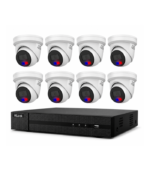 HiLook by Hikvision 6MP AcuSense 8CH CCTV Kit with 8 Colour Deterrence Cameras IPC-T269-MU/SL