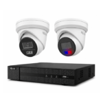 HiLook 6MP 2 Camera Kit with AI IntelliSense, Full-Color Built-in Audio, 4CH 4K NVR
