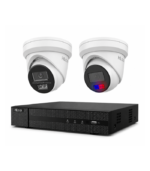 HiLook 6MP 2 Camera Kit with AI IntelliSense, Full-Color Built-in Audio, 4CH 4K NVR
