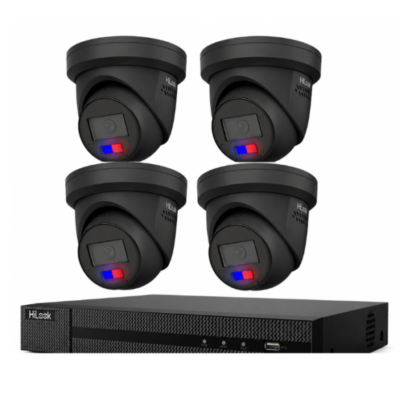 Hikvision Hilook 6MP Acusense 4 Camera CCTV Kit – ACDC Light, Speaker & Strobe BLACK