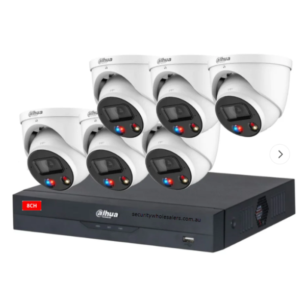 Dahua 6 x 8MP TIOC Active Deterrance Turret Kit with 8CH NVR Wizsense