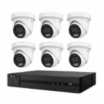 HiLook Hikvision 6MP AcuSense CCTV Kit – 6x Turret IPC-T361H-MU + 8CH PoE NVR (NVR-108MH-C/8P)