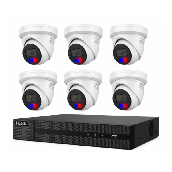HiLook Hikvision 4K 8MP Active Colour Deterrence 8CH CCTV Kit 6 x IP Active Colour Camera+ 8CH NVR