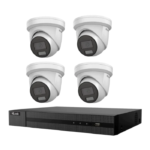 HiLook Hikvision 6MP AcuSense 4CH CCTV Kit with 4 Turret IP Cameras IPC-T262H-MU