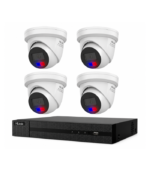 HiLook Hikvision 6MP 8CH CCTV Kit with 2x Turret IP Cameras and 2x Colour Deterrence Cameras