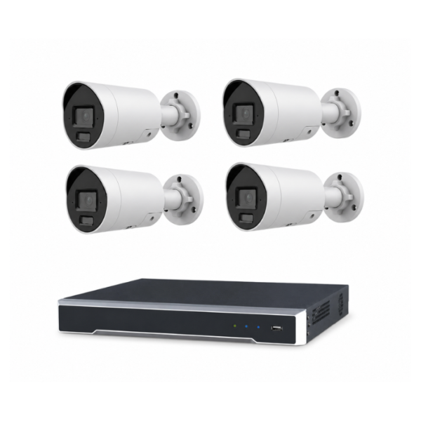 Hikvision 6MP 4CH CCTV Kit: 4x Darkfighter Mini Bullet Cameras & 4CH PoE NVR (DS-2CD2066G2H-IU + DS-7604NI-M1-4P)