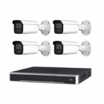 Hikvision 6MP 4CH CCTV Kit: 4x Darkfighter Bullet Cameras with AcuSense + 4CH PoE NVR (DS-2CD2T66G2H-2I, DS-7604NI-I1/4P)