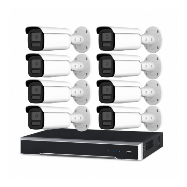 Hikvision 6MP 8CH CCTV Kit: 8x Darkfighter Bullet Cameras with AcuSense + 8CH PoE NVR with 4TB (DS-2CD2T66G2H-2I DS-7608NI-M2/8P)