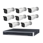 8MP 8CH Hikvision CCTV Kit: 8 x Outdoor Bullet Cameras powered by Darkfighter & Acusense + 8CH NVR with No HDD
