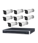 8MP 8CH Hikvision CCTV Kit: 8 x Outdoor Bullet Cameras powered by Darkfighter & Acusense + 8CH NVR with No HDD