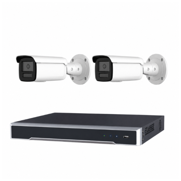 Hikvision 6MP 4CH CCTV Kit: 2x Darkfighter Bullet Cameras with AcuSense + 4CH PoE NVR (DS-2CD2T66G2H-2I, DS-7604NI-I1/4P)